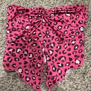 Pink Leopard Print Scarf